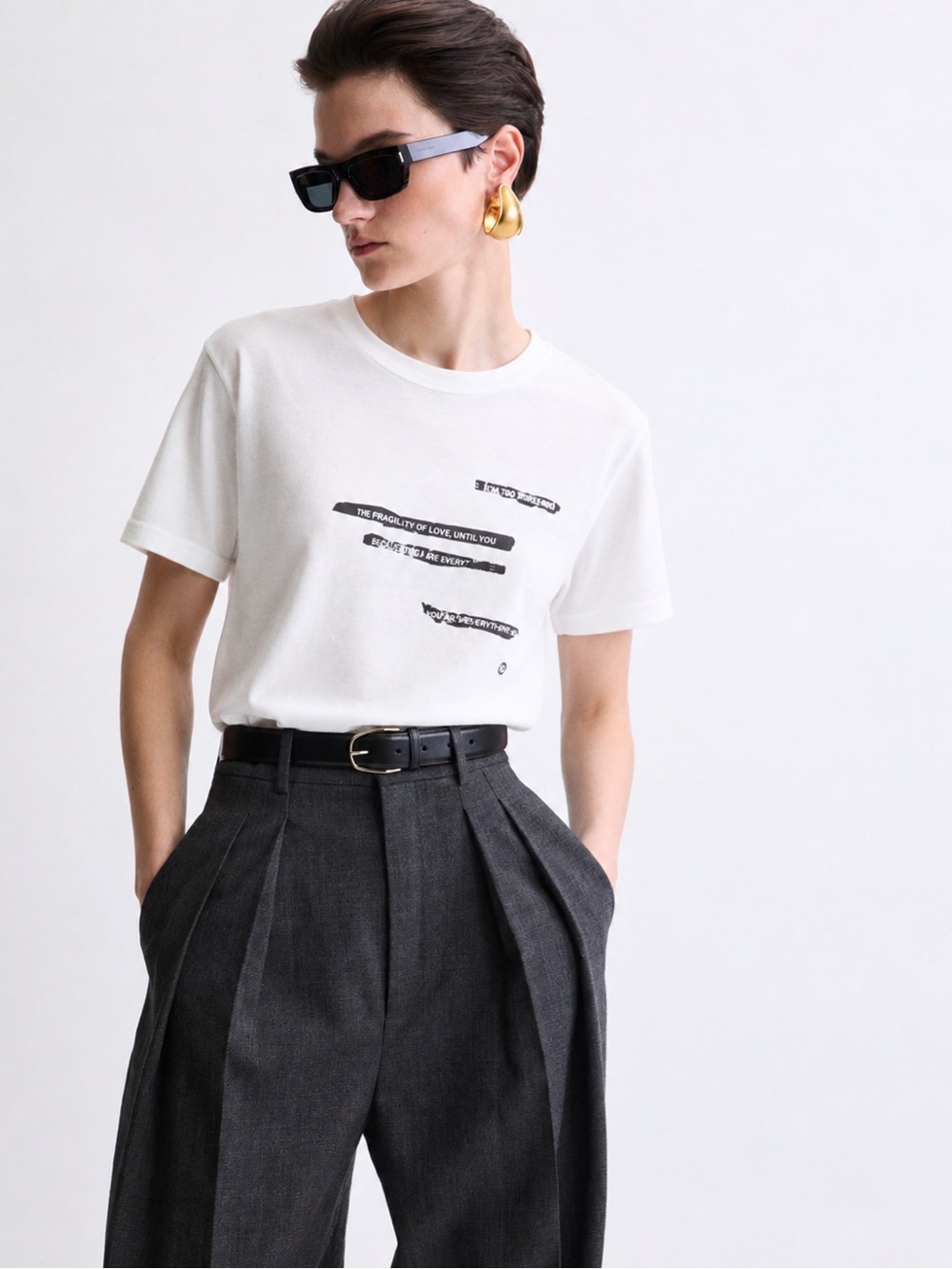 Saint Laurent White Sorry For What I Said T-Shirt